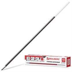 Стержень шариковый BRAUBERG 152 мм, КРАСНЫЙ, узел 1 мм, линия письма 0,5 мм, 170185 - фото 15054930