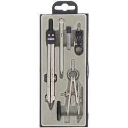 Готовальня профессиональная KOH-I-NOOR, 6 предметов, пластиковый пенал с европодвесом, 06902B0000TE - фото 15055146