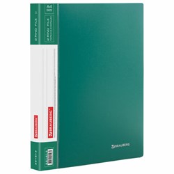 Папка на 2 кольцах BRAUBERG "Стандарт", 25 мм, зеленая, до 170 листов, 0,8 мм, 221613 - фото 15055204