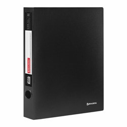 Папка на 2 кольцах BRAUBERG "Стандарт", 40 мм, черная, до 300 листов, 0,9 мм, 221618 - фото 15055208