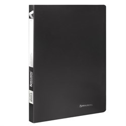 Папка с пластиковым скоросшивателем BRAUBERG "Office", черная, до 100 листов, 0,5 мм, 222645 - фото 15055240