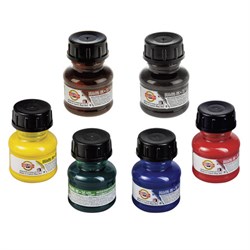 Тушь KOH-I-NOOR, набор 6 шт. х 20 мл, ассорти, картонная коробка, 01417S0601KK - фото 15055271