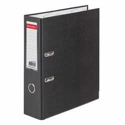 Папка-регистратор BRAUBERG с покрытием из ПВХ, 80 мм, с уголком, черная (удвоенный срок службы), 227189 - фото 15055346