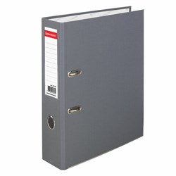 Папка-регистратор BRAUBERG с покрытием из ПВХ, 80 мм, с уголком, серая (удвоенный срок службы), 227190 - фото 15055347