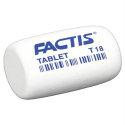 Ластик FACTIS Tablet T 18 (Испания), 45х28х13 мм, белый, скошенный край, CMFT18 - фото 15055389