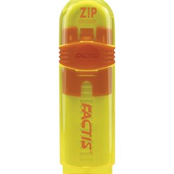 Ластик выдвижной FACTIS ZIP (Испания), 80x10x10 мм, белый, пластиковый корпус ассорти, PTF1030 - фото 15055394