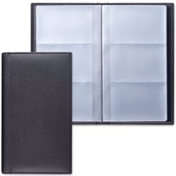 Визитница трехрядная BRAUBERG "Favorite", на 144 визитки, под фактурную кожу, черная, 231655 - фото 15055511