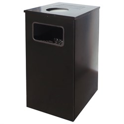 Урна металлическая уличная, 670х356х356 мм, 80 литров, цвет черный, "Квадро-11" - фото 15055565