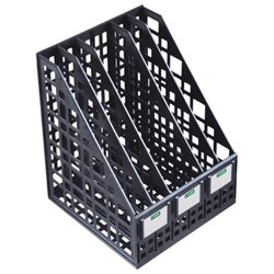 Лоток вертикальный для бумаг (250х245х295 мм), 5 отделений, сетчатый, сборный, черный, ЛТВ-63724 - фото 15055569