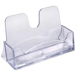 Подставка для визиток настольная 40х100х55 мм, прозрачная, ВТ01 - фото 15055596