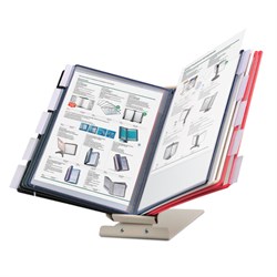 Демосистема настольная/настенная металлическая с 10 цветными панелями А4, серая, BRAUBERG "SOLID", 236719 - фото 15055634