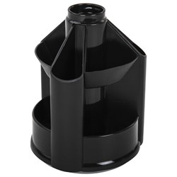 Подставка-органайзер BRAUBERG MINI, 10 отделений, вращающаяся, 107х107х130 мм, черная, 238094 - фото 15055749