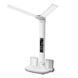 Настольная лампа-светильник беспроводная SONNEN PT-203, органайзер, дисплей, 6 в 1, LED 7 Вт, белый, 238497 - фото 15055833