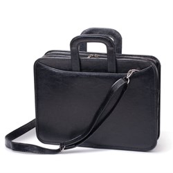 Портфель "Карьера", 36х31х7 см, искусственная кожа, 2 отделения, на молнии, черный, 162 - фото 15055847