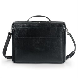 Портфель "Паритет", 38х29х6 см, искусственная кожа, 3 отделения, на молнии, черный - фото 15055848