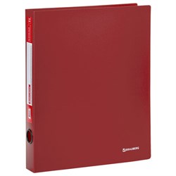 Папка на 2 кольцах BRAUBERG "Стандарт", 40 мм, красная, до 300 листов, 0,9 мм, 270480 - фото 15055884