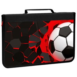 Папка на молнии BRAUBERG А4 с ручкой, с органайзером, 1 отделение, "Black football", 270992 - фото 15055898