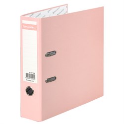 Папка-регистратор BRAUBERG PASTEL ламинированная, 75 мм, цвет персиковый, 271838 - фото 15055939