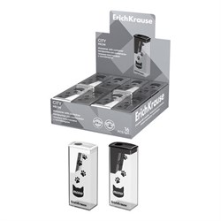 Точилка ERICH KRAUSE "City Meow", с контейнером, пластиковая, корпус ассорти, 61543 - фото 15056156