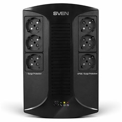 Источник бесперебойного питания SVEN UP-L1000E, 510VA (290 W), 6 евророзеток, SV-016593 - фото 15056553