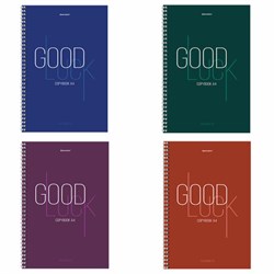 Тетрадь А4, 120 л., BRAUBERG, гребень, клетка, обложка твердая, "Good Luck", 404074 - фото 15057777