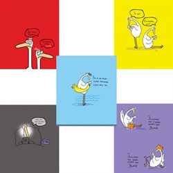 Тетрадь А5 48 л., ПЗБМ, скоба, клетка, матовая ламинация, брайль, "Гуси" (5 видов), 24321 - фото 15057812