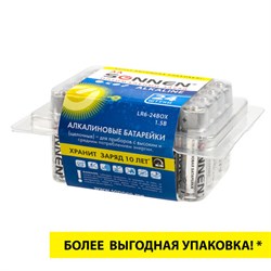 Батарейки КОМПЛЕКТ 24 шт., SONNEN Alkaline, АА(LR6, 15А), алкалиновые, пальчиковые, короб, 455095 - фото 15057924