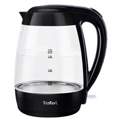 Чайник TEFAL KO450832, 1,7 л, 2400 Вт, закрытый нагревательный элемент, стекло, черный - фото 15058023