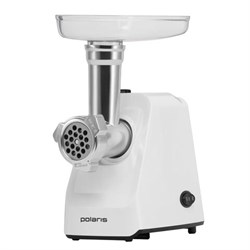 Мясорубка POLARIS PMG 1852, 1800 Вт, производительность 2 кг/мин, 2 насадки, реверс, белый, 61222 - фото 15058080