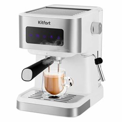 Кофеварка рожковая KITFORT КТ-7139, 1050 Вт, объем 1,5 л, 15 бар, ручной капучинатор, белая - фото 15058110