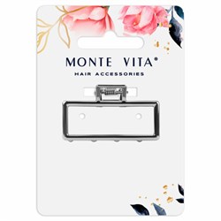 Краб для волос 4,5 см, серебристый, MONTE VITA (МОНТЕ ВИТА), 457018 - фото 15058132