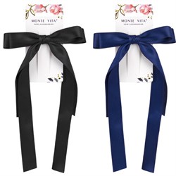 Заколка для волос аллигатор 15x26 см, с бантиком, с длинными хвостиками, АССОРТИ, MONTE VITA (МОНТЕ ВИТА), 457111 - фото 15058155