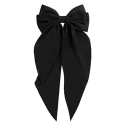 Заколка для волос баретте 25x41 см, с бантом и широкими хвостиками, чёрный, MONTE VITA (МОНТЕ ВИТА), 457112 - фото 15058156