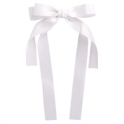 Заколка для волос зажим с бантиком, с длинными хвостиками, белый, MONTE VITA (МОНТЕ ВИТА), 457113 - фото 15058157