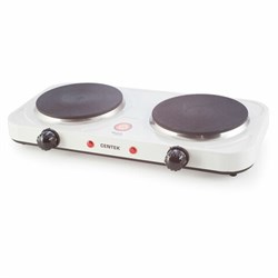 Настольная электрическая плита CENTEK CT-1507, 2000 Вт, 2 конфорки, 5 режимов нагрева, белая - фото 15058198