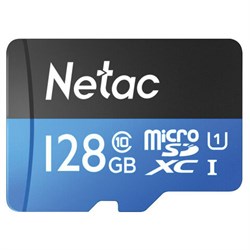Карта памяти microSDXC 128 ГБ NETAC P500 Standard, UHS-I U1, 90 Мб/с (class 10), адаптер, NT02P500STN-128G-R - фото 15058335