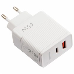 Зарядное устройство быстрое сетевое (220 В) USB QC3.0+Type-C PD 65 Вт, 3 А, RED LINE, УТ000033860 - фото 15058362