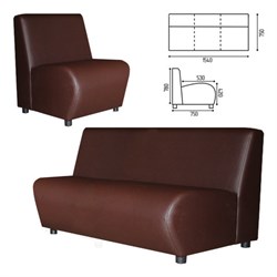 Диван мягкий трехместный "Клауд", "V-600", 1540х750х780 мм, без подлокотников, экокожа, коричневый - фото 15058453