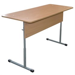 Стол-парта 2-местный регулируемый "Бюджет", 1200х500х640-760 мм, рост 4-6, серый каркас, ЛДСП бук - фото 15058476