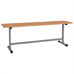 Скамья 1200х300х420 мм, каркас металлический, серый, сиденье ЛДСП бук - фото 15058480