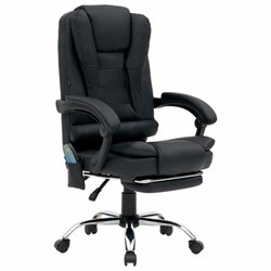 Кресло офисное CROMEX (КРОМЕКС) "Lounge MS-007", подножка, 6 массажных модулей, экокожа, черное, 532960 - фото 15058741