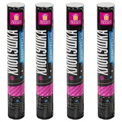 Хлопушка пневматическая 30 см "Серпантин" 3+1 шт. В ПОДАРОК, фольга разноцветная, ЗОЛОТАЯ СКАЗКА, 592084 - фото 15058848