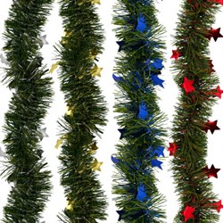 Мишура (1 штука) с декором, диаметр 70 мм, длина 2 м, матовая, ассорти 4 дизайна, ЗОЛОТАЯ СКАЗКА, 592424 - фото 15058851