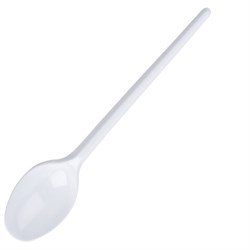 Ложка чайная одноразовая пластиковая 125 мм, белая, КОМПЛЕКТ 100 шт., БЮДЖЕТ, LAIMA, 600948 - фото 15058913