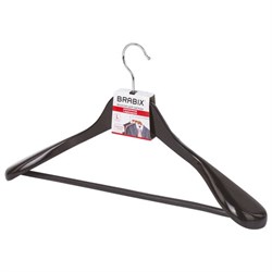 Вешалка-плечики, размер 48-50, деревянная, анатомическая, перекладина, цвет шоколад, BRABIX "Люкс", 601165 - фото 15058922
