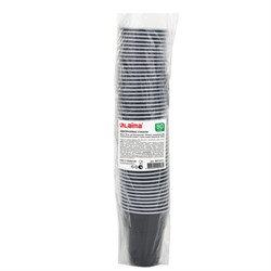 Стакан одноразовый ВЕНДИНГ 155 мл, КОМПЛЕКТ 50 шт., ПП, БЮДЖЕТ, белый/коричневый, LAIMA, 601417 - фото 15058939