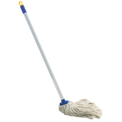 Швабра с веревочной насадкой, черенок 120 см, еврорезьба, 165 г (хлопок), ворс 26 см, LAIMA, 601470 - фото 15058948