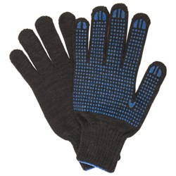 Перчатки хлопчатобумажные, КОМПЛЕКТ 5 ПАР, 7 класс, 65-67 г, 216 текс, ПВХ-точка, LAIMA "ПРОФИ" XL, черные, 604473 - фото 15059131