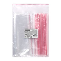 Пакеты ZIP LOCK "зиплок" ПРОЧНЫЕ, комплект 100 шт., 180х250 мм, ПВД, 60 мкм, BRAUBERG EXTRA, 608173 - фото 15059461