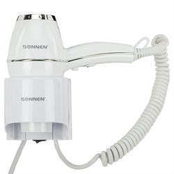 Фен для волос настенный SONNEN HD-2206 SUPER POWER, 1850 Вт, белый, 3 температурных режима, 608482 - фото 15059511